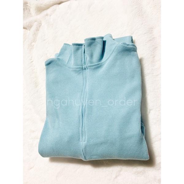 Váy Body khoá kéo cổ tay dài chất bo gân nhiều màu trendy