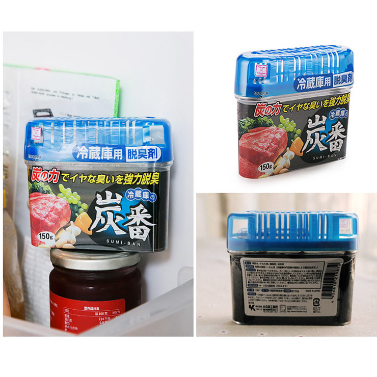 Combo Dung dịch tẩy rửa Baking soda dạng xịt (Rocket Soap) 300ml + Hộp khử mùi tủ lạnh than hoạt tính Kokubo 150g - Hàng nội địa Nhật Bản