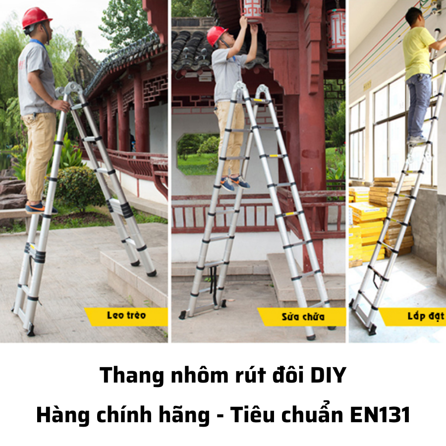 Thang nhôm rút đôi DIY TL-AI-38 hàng chính hãng - Tiêu chuẩn EN131