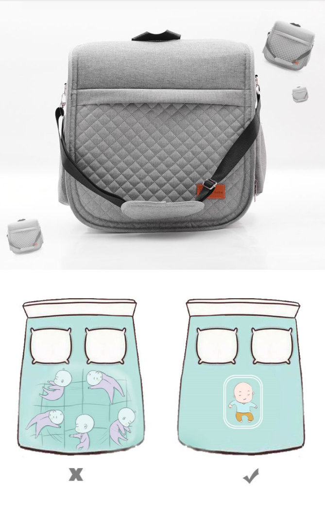 Giường nôi trẻ sơ sinh Mommy Bag Backpack Diaper Bag