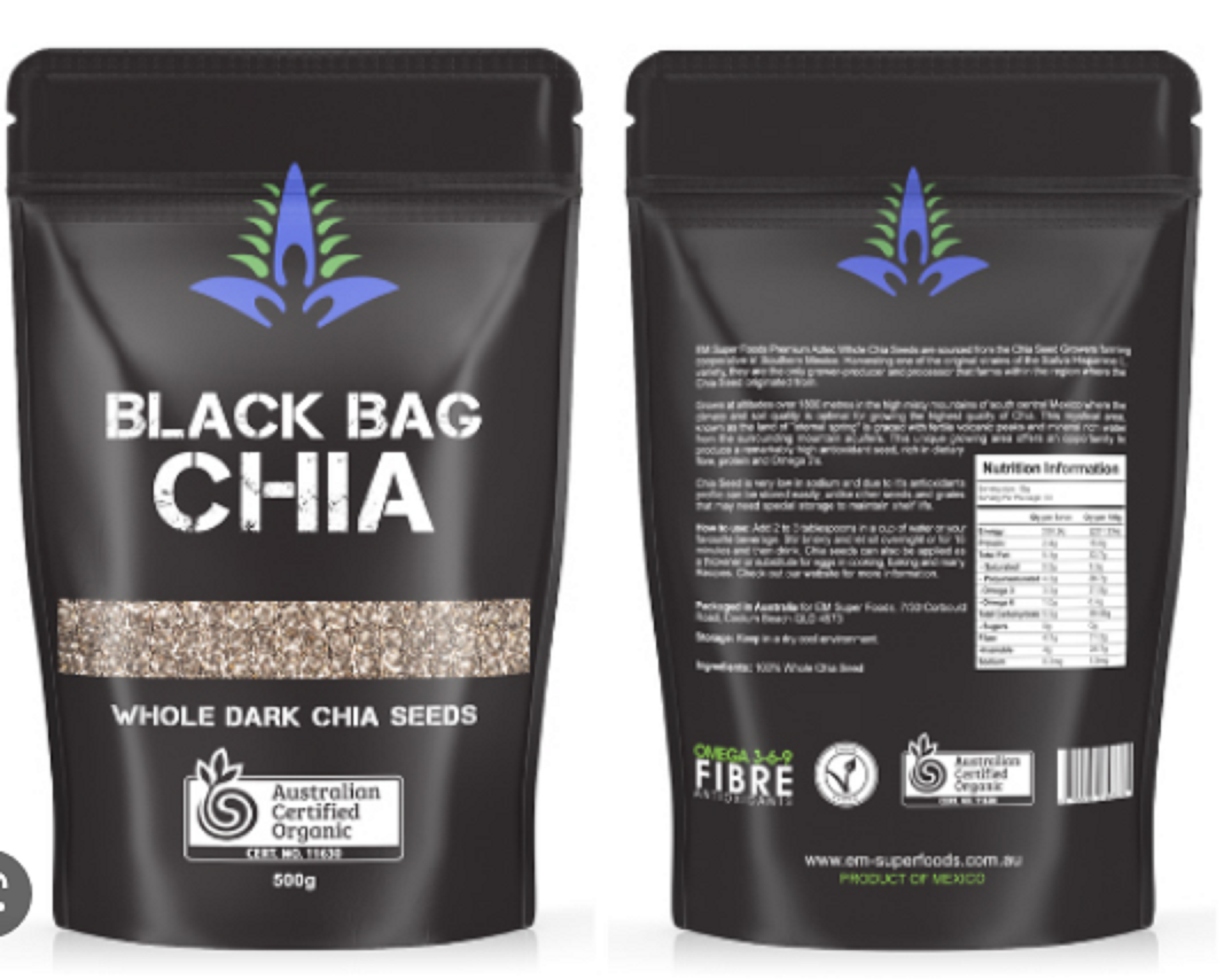 Hạt chia đen BLACK BAG CHIA 500g