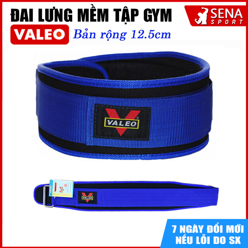 Đai Lưng Mềm Tập Gym VALEO bản 12cm gọn nhẹ, chắc chắn