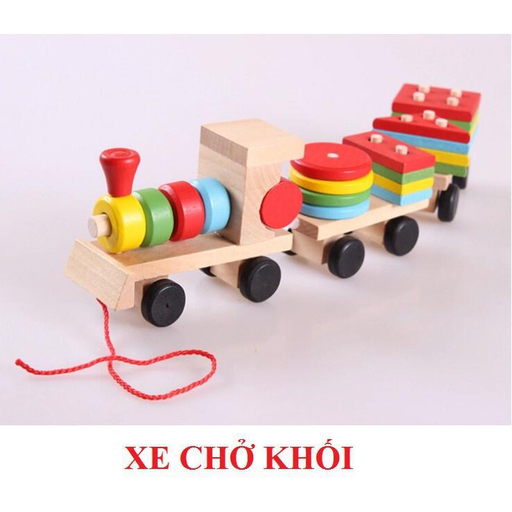 Combo 3 món đồ chơi gỗ phát triển trí tuệ - đồ chơi thông minh giao cụ mầm non kích thích bé phát triển tư duy toàn diện