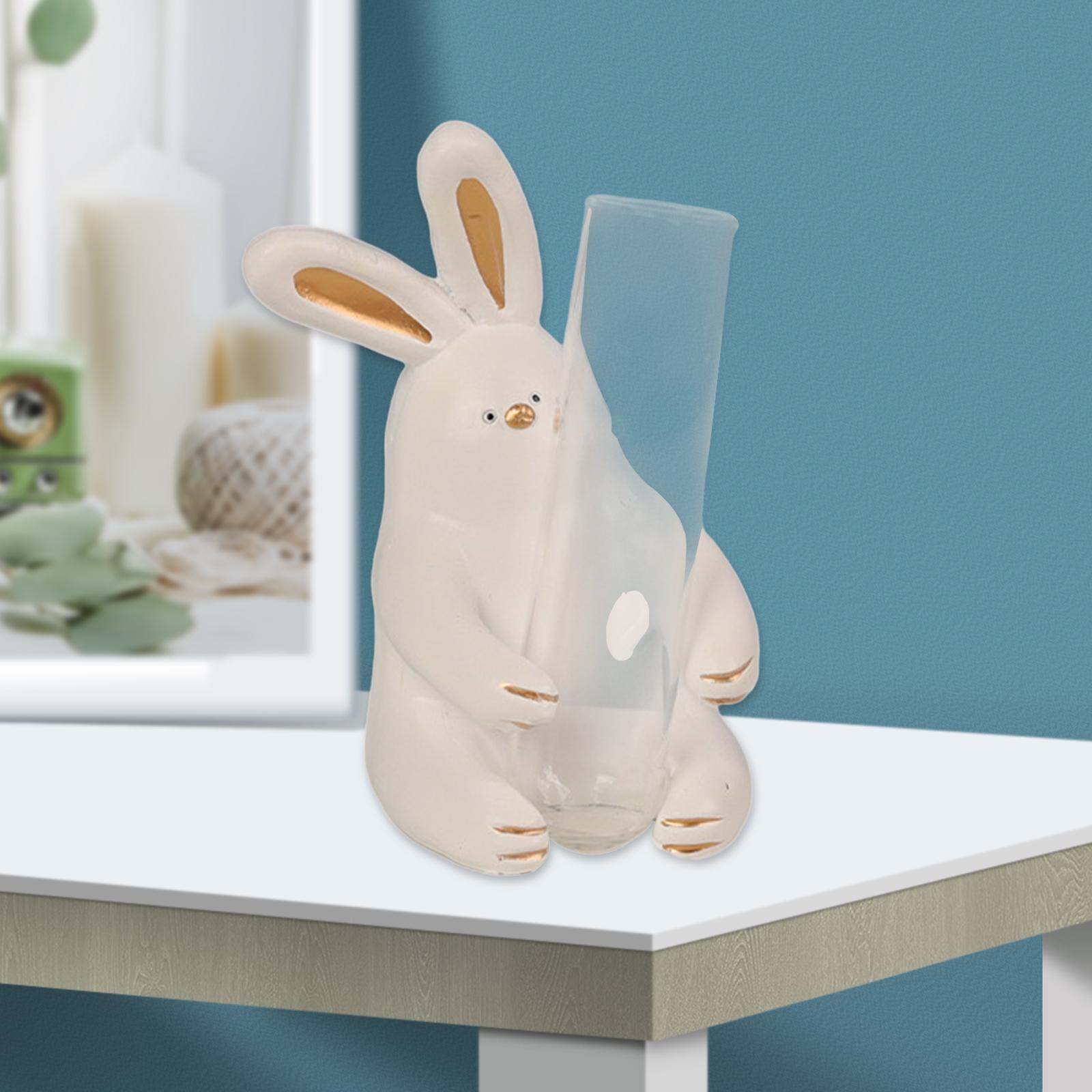 Clear Bud Vase Test Tube Flower Bud Vase Plant Terrarium Vase for Desktop White