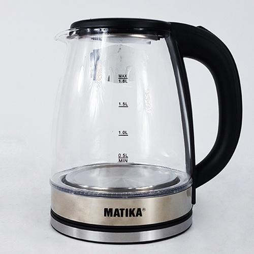 Ấm Siêu Tốc Thủy Tinh MATIKA 1.8L MTK-35 - Hàng Chính Hãng