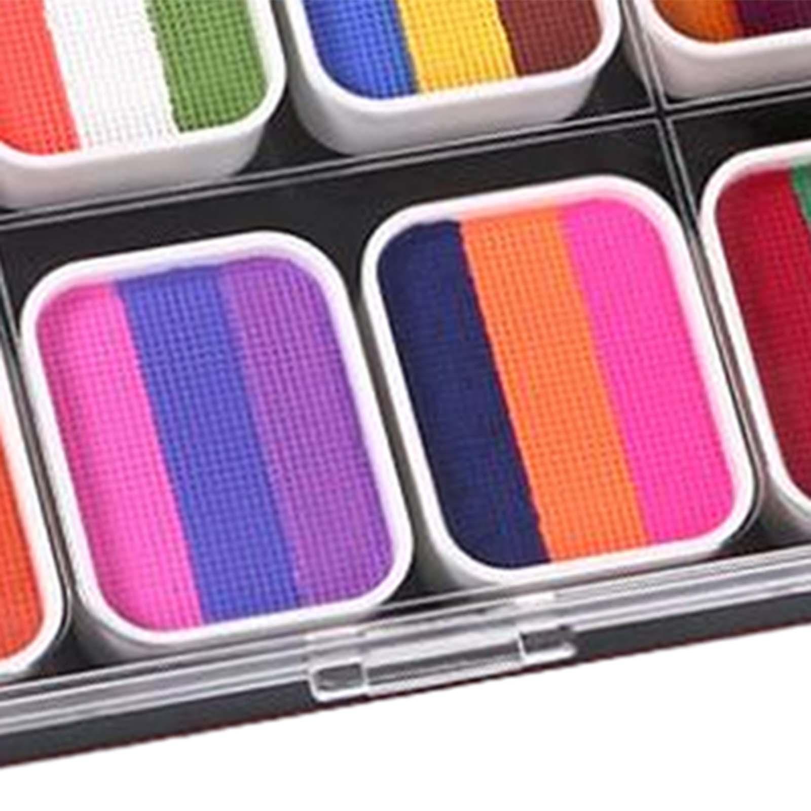 Face Body Paint Palette with 2 Brushes Makeup for Dress up Christmas Holiday