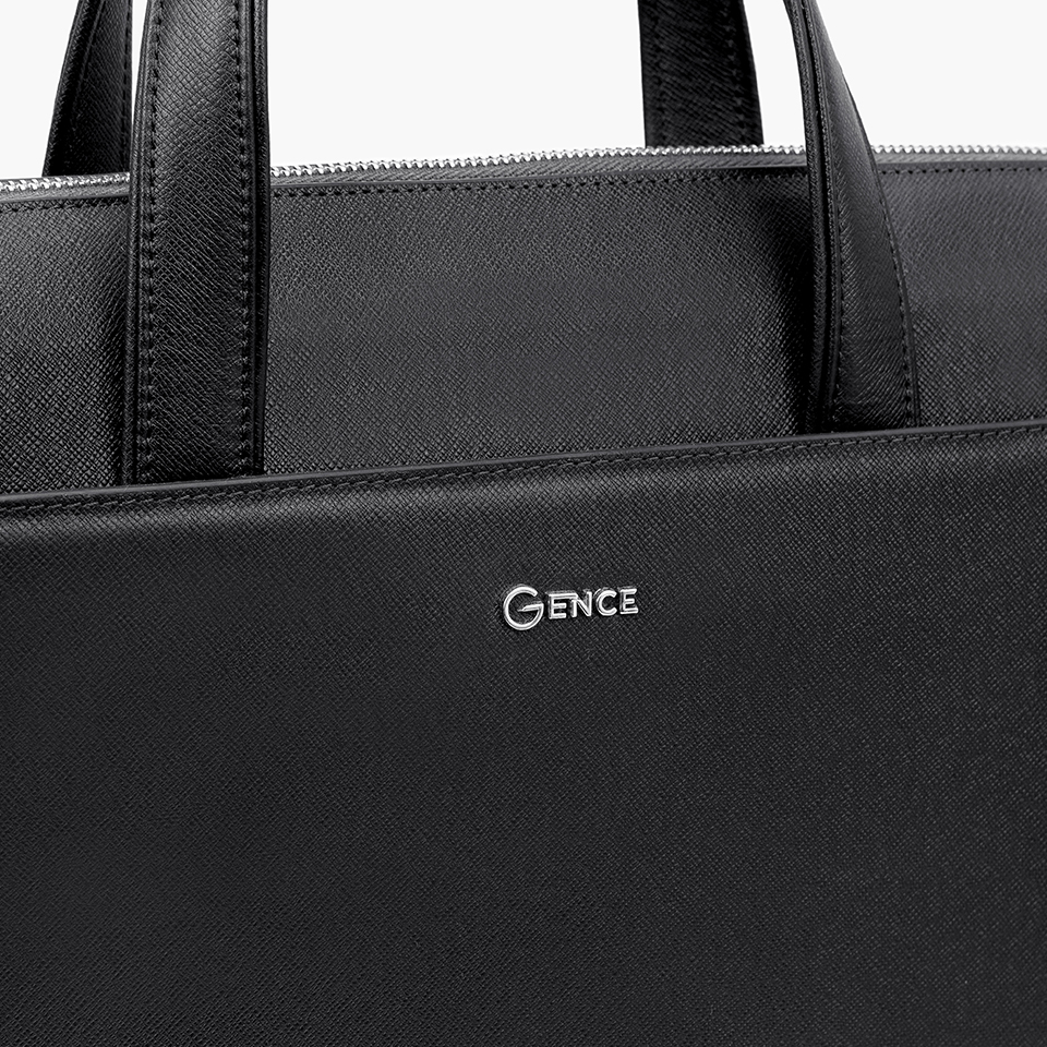 Cặp Da Nam Túi Xách Công Sở GENCE CTS21 Da Bò Khóa Số Cao Cấp Màu Đen