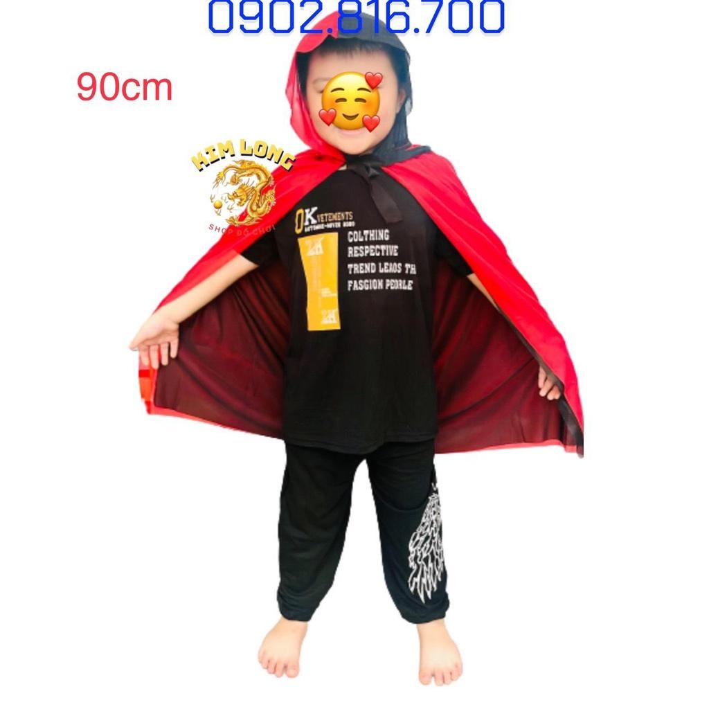 Áo Choàng có nón ma cà rồng 2 lớp đổi 2 màu đỏ đen trang phục hoá trang lễ hội halloween cho trẻ em và người lớn