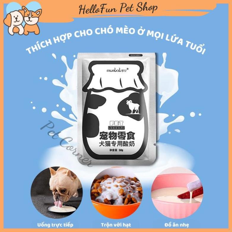 Sữa chua cho chó mèo tăng cường miễn dịch, hỗ trợ tiêu hóa, giảm mùi hôi phân cho thú cưng (50gr)