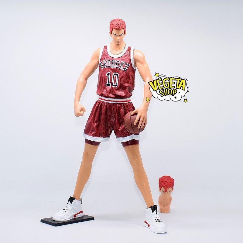 Mô hình Slam Dunk - Mô hình nhân vật Hanamichi Sakuragi có 2 đầu thay thế cực nét đẹp cao to cầm chắc tay - 31cm