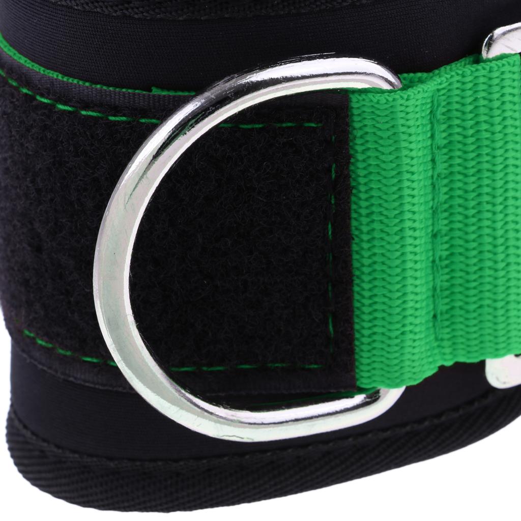 Fitness Ankle Straps Strength Pull Exercise Training Anchor D-ring Green