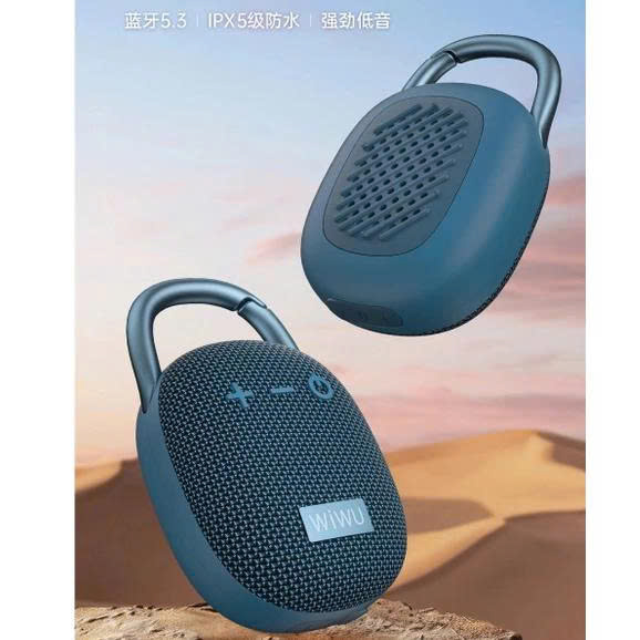 Loa Bluetooth Mini WIWU Clip Fun Bass Căng Nhỏ Gọn Tiện Lợi, Kháng Nước Chuyên Đi Du Lịch, Leo Núi Sử Dụng Liên Tục 6H - hàng chính hãng