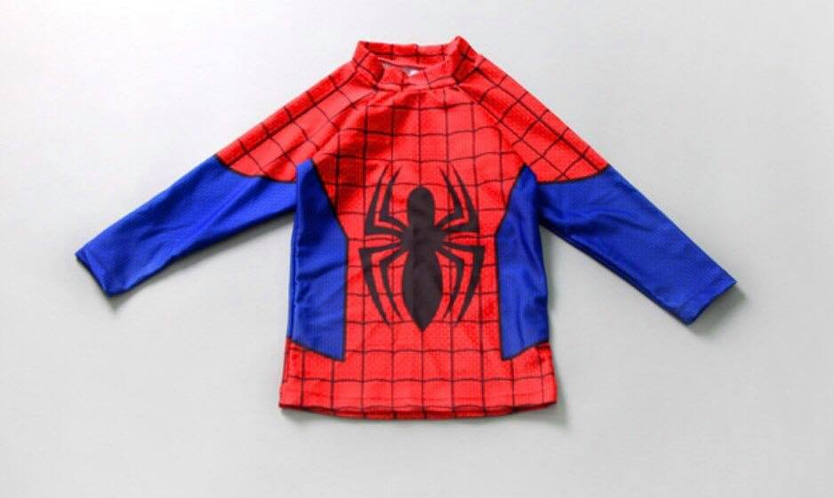 Bộ đồ bơi dài tay hoạ tiết siêu nhân người nhện spider kèm nón bơi chống nắng cao cấp