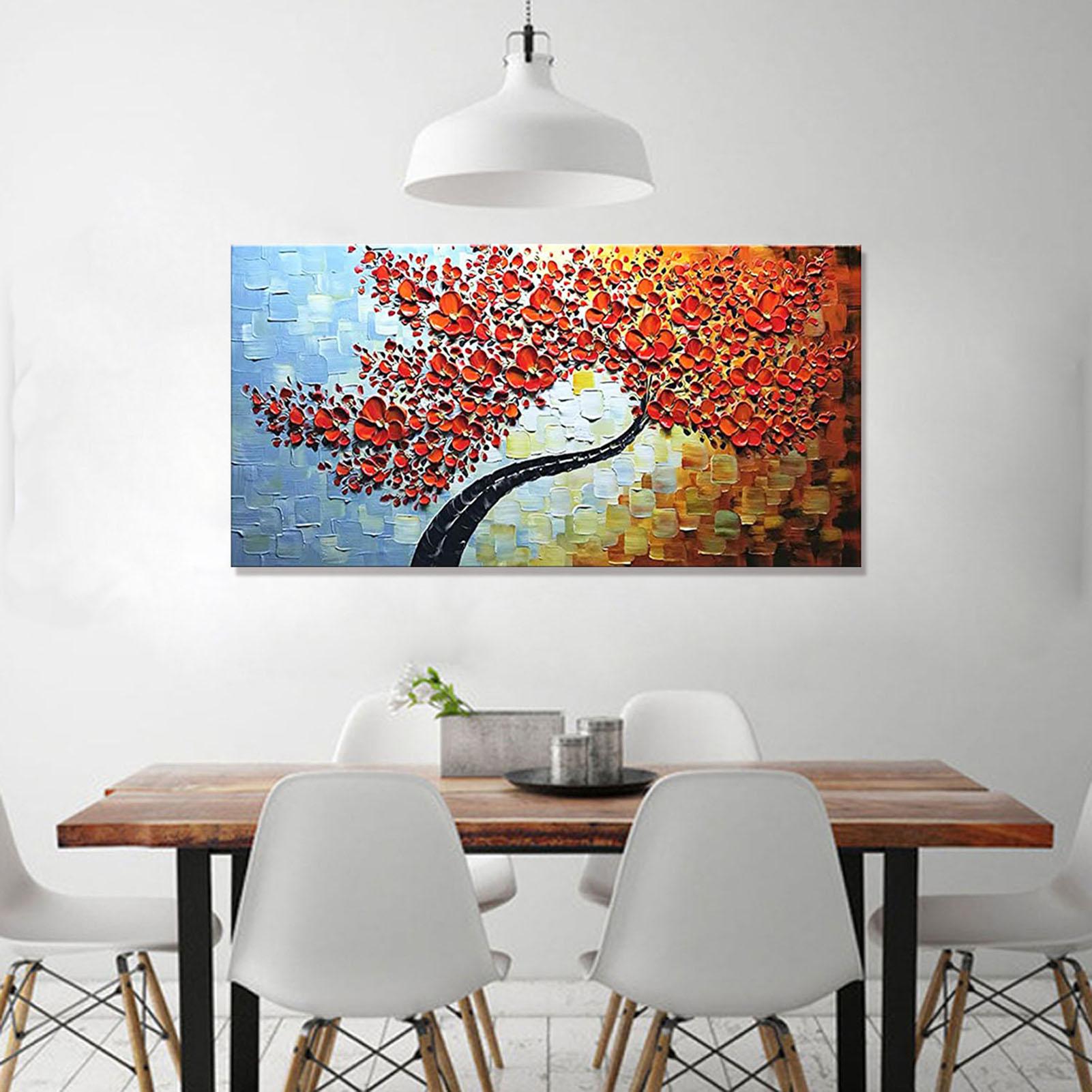 Tranh vẽ tay Nghệ Thuật phong cách hiện đại treo tường, hình cái cây