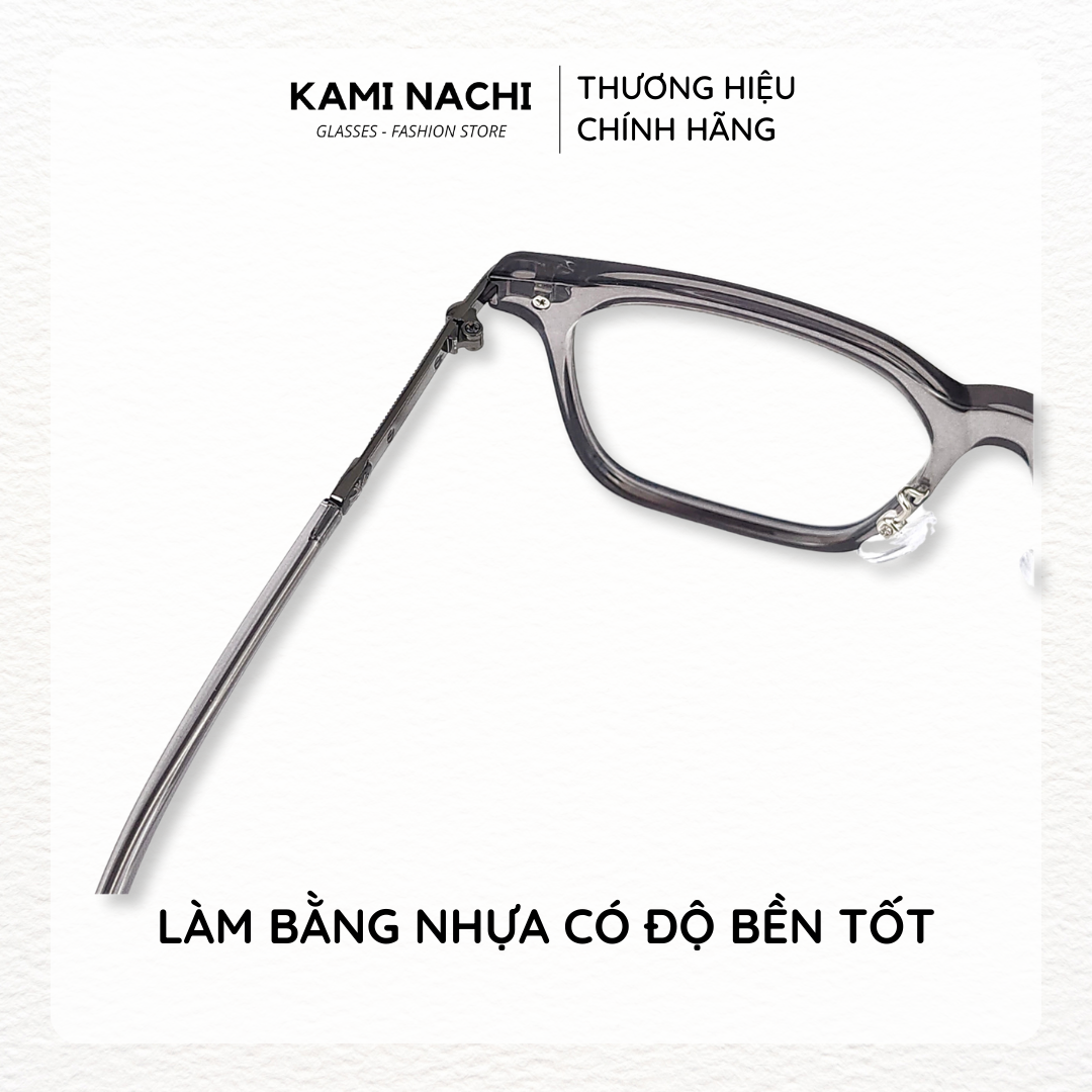 Gọng kính Xuân Hè mới KAMI NACHI 21009, chất liệu nhựa phối kim loại