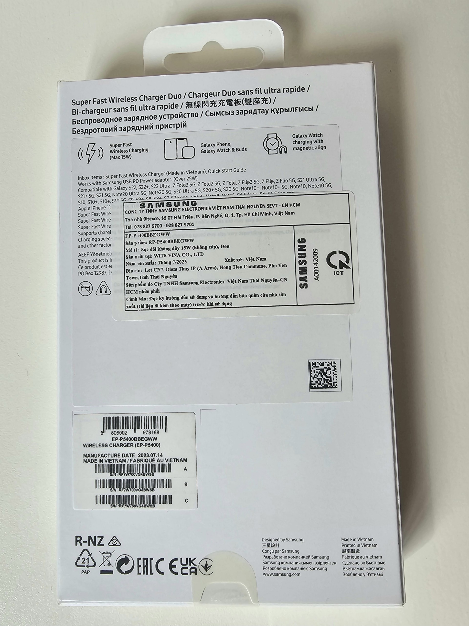Đế sạc đôi không dây Samsung 15W EP-P5400 - Hàng Chính Hãng