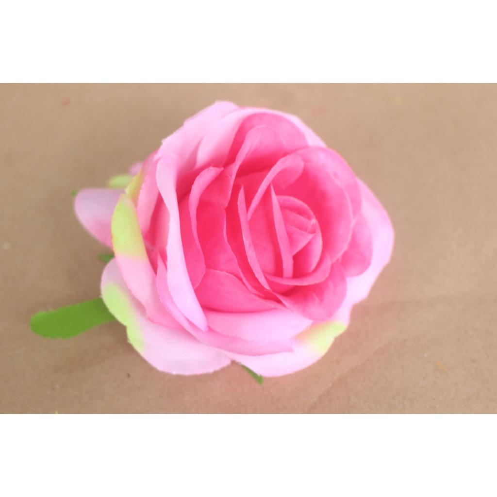 Đầu bông hoa hồng Tứ Quý size 8cm trang trí giỏ hoa, lẵng hoa, làm oản- Hoa lụa