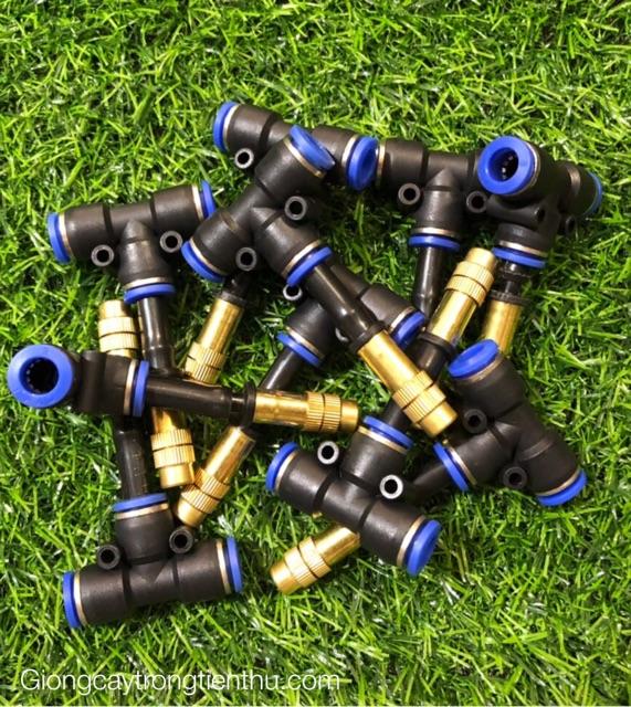 Cung cấp BÉC PHUN SƯƠNG ĐẨU ĐỒNG LẮP T8 NỐI NHANH