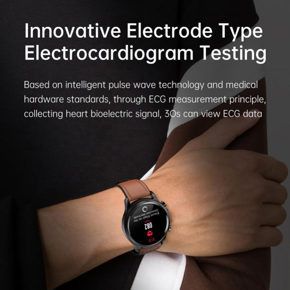 Đồng hồ thông minh E400 1.39 inch ECG Đường huyết Nhiệt độ cơ thể Huyết O2 ECG Belt Monitor Smartwatch