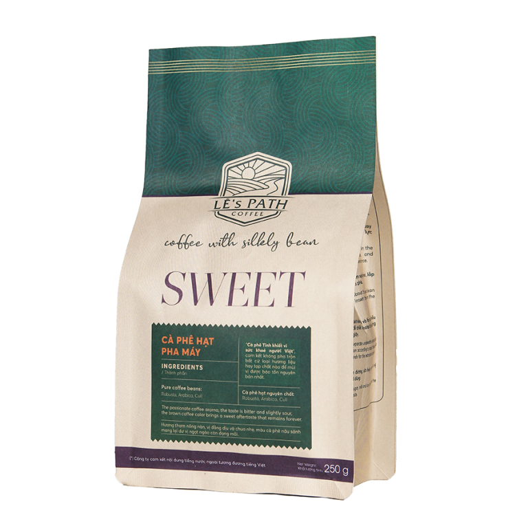 Cà phê nguyên chất Lê’s Path Coffee Sweet cà phê pha máy 2 loại 250gr và 500gr