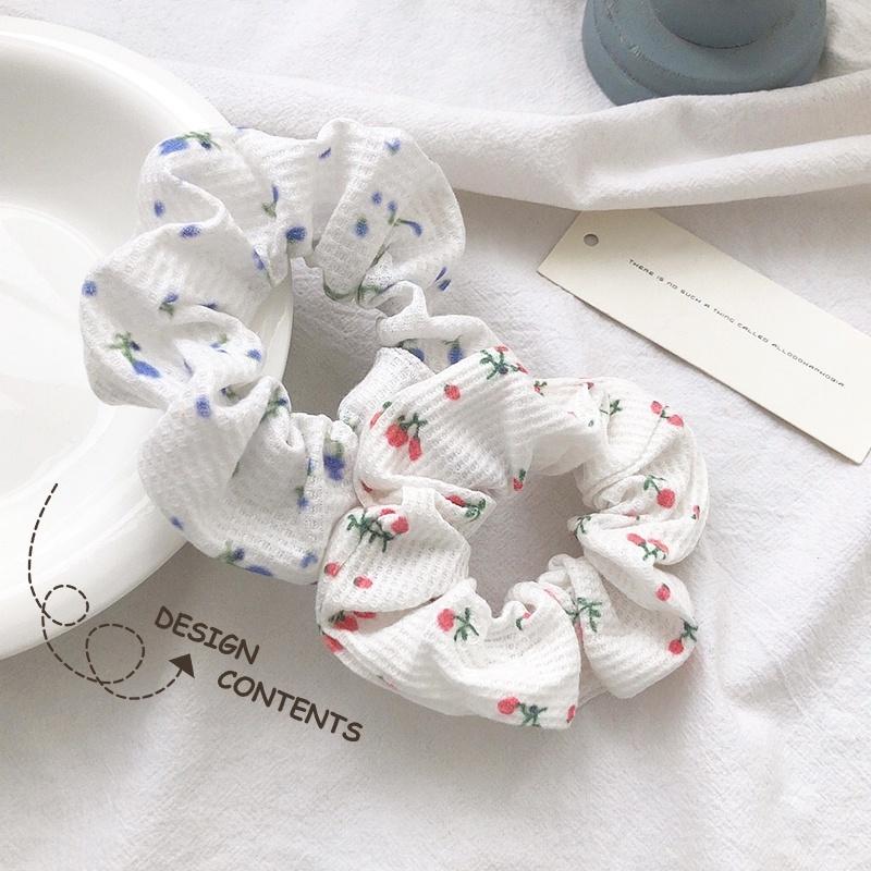 Scrunchies buộc tóc họa tiết hoa nhí vintage, nữ tính thanh lịch PK711