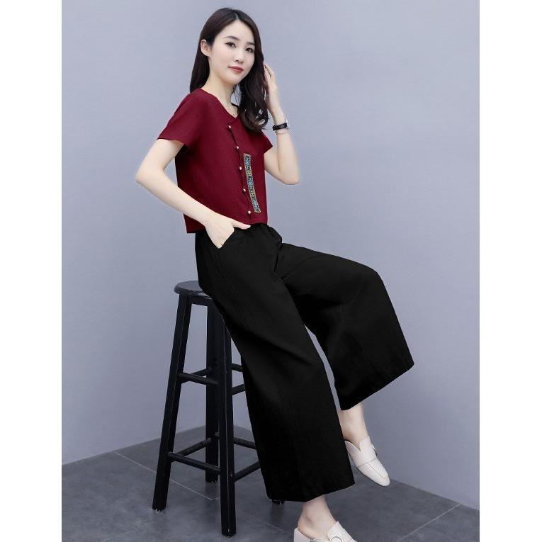Set Bộ Đồ Nữ Chất Đũi Mềm Mát Sang Trọng Trẻ Trung Nhẹ Nhàng