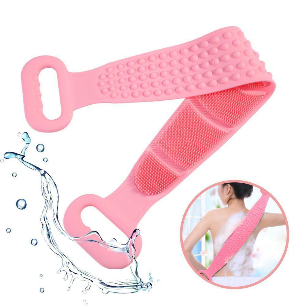 Combo 2 Dây đai chà lưng 2 mặt đa năng bằng silicon kỳ cọ massage tẩy da chết khi tắm