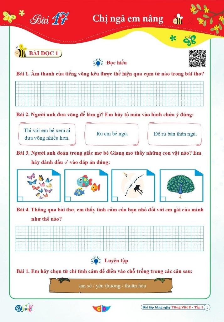Bài Tập Hằng Ngày Tiếng Việt Lớp 2 - Tập 1 (Cánh Diều)