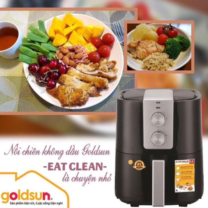 Nồi chiên không dầu Goldsun CQ2602 và GAF584-M, Dung tích 5.5L - Hàng Chính hãng