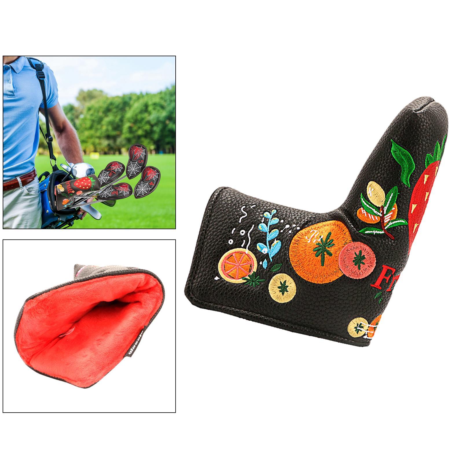 Golf Blade Putter Headcover Golf Club Head Cover PU Waterproof White