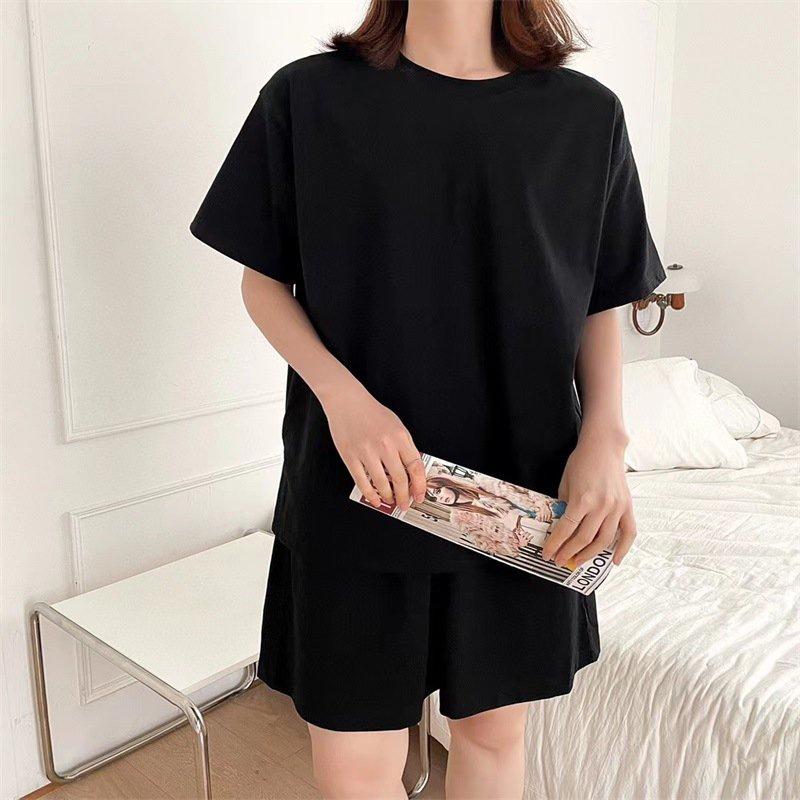 Bộ Thun Trơn Cộc Tay Dáng Rộng