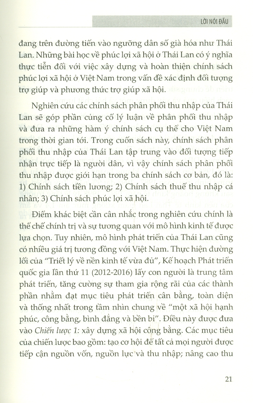 Chính Sách Phân Phối Thu Nhập Của Thái Lan Và Hàm Ý Cho Việt Nam (Sách chuyên khảo)