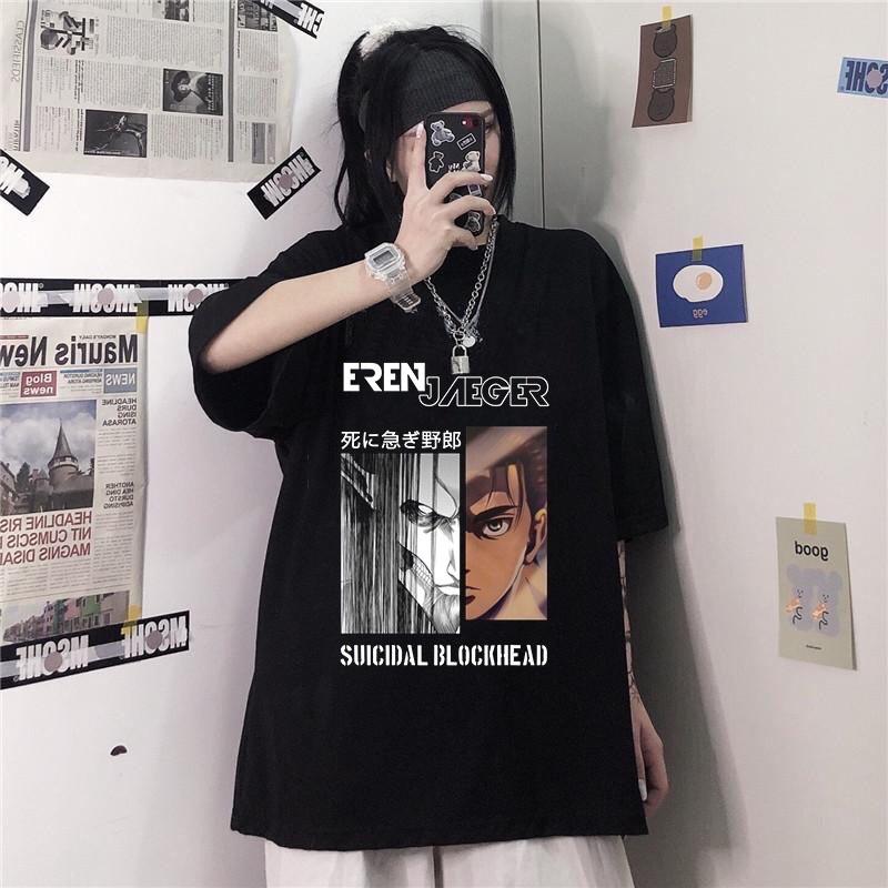 Áo thun tay lửng in hình anime Final Season Attack on Titan Eren Tiến công nam nữ đủ size cực chất giá rẻ
