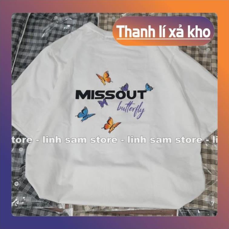 áo thun , phông tay lỡ missuot nam nữ, áo phông giá rẻ in 2 mặt nhiều màu unisex oversize