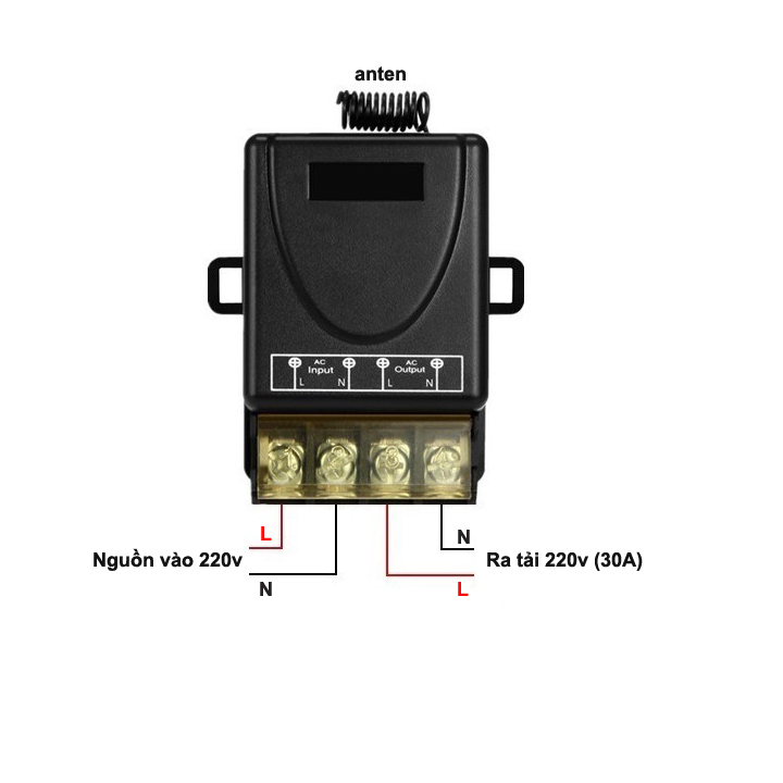 [HAI ĐIỀU KHIỂN] Bộ công tắc điều khiển từ xa RF 100m/ 3000W/ 220V Hai Remote điều khiển thiết bị máy bơm nước máy rửa xe công suất lớn