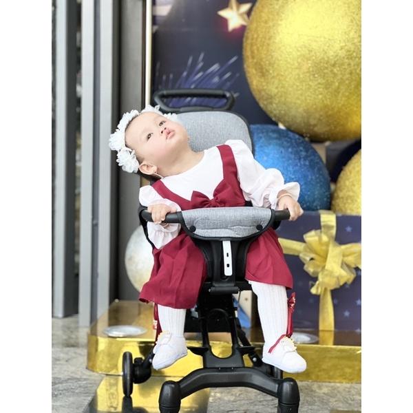 Body Váy Mận Chín Bé Gái 3 Đến 12kg Tặng Kèm Nón Và Giày