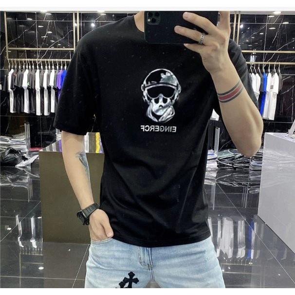 Áo thun stee form rộng tay lửng nam nữ in Chữ Halogarm EINGERCF hàng độc aothununisex
