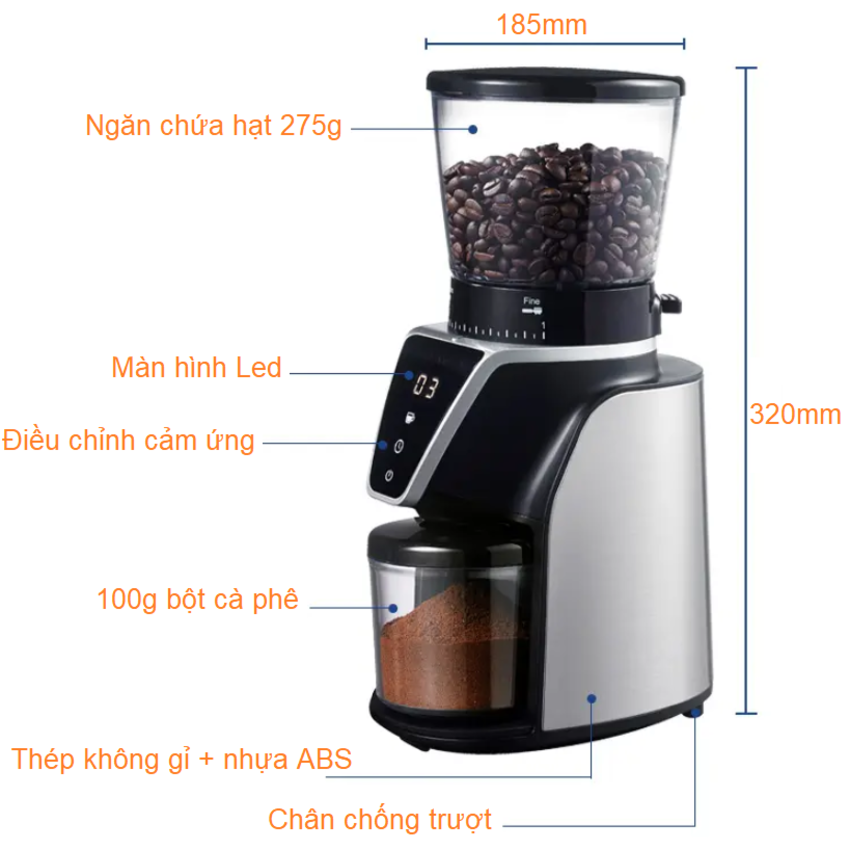 Máy xay hạt cà phê Espresso 31 chế độ, cao cấp CG-001