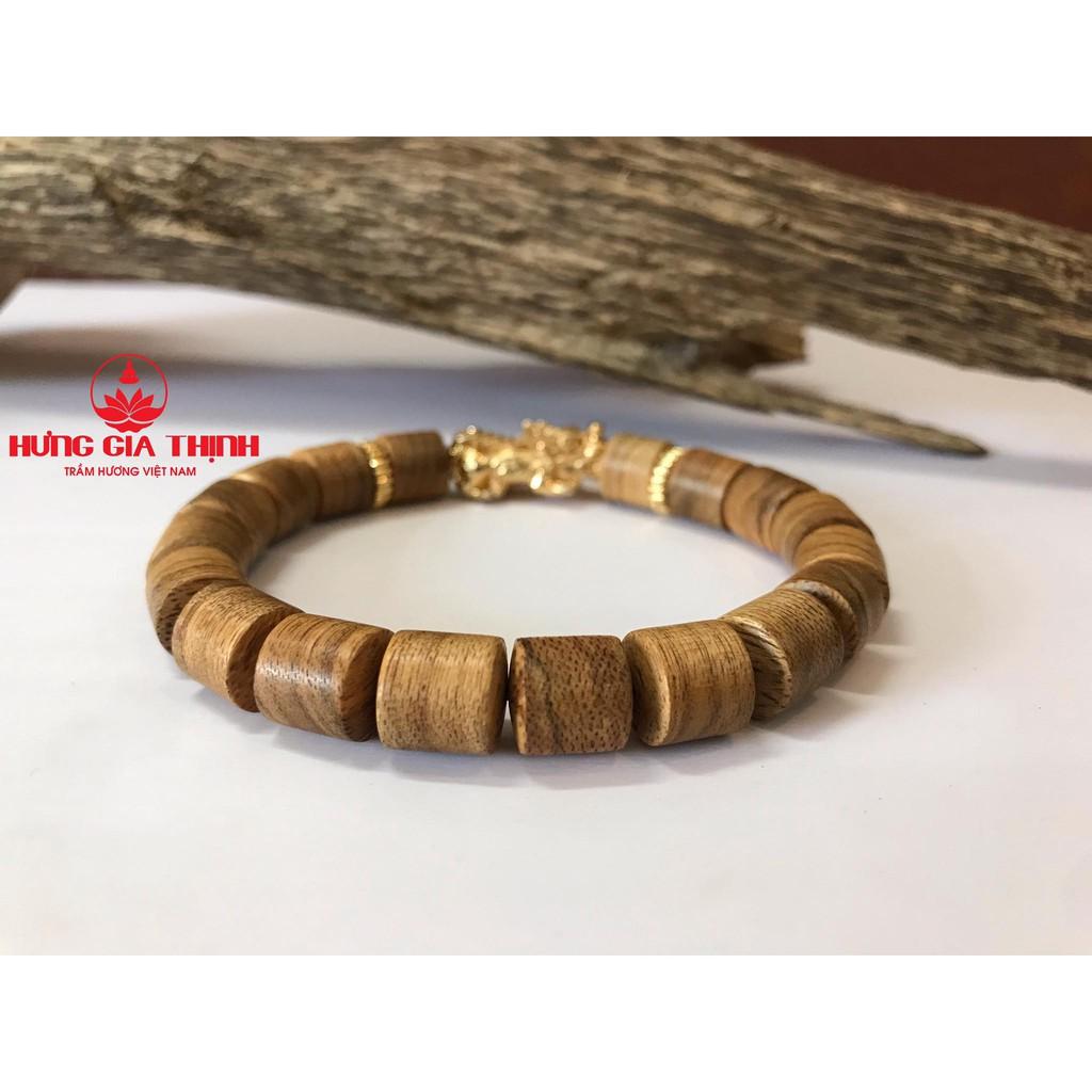 Vòng Tay Trầm Hương Trụ Trúc Tròn Mix Tỳ Hưu