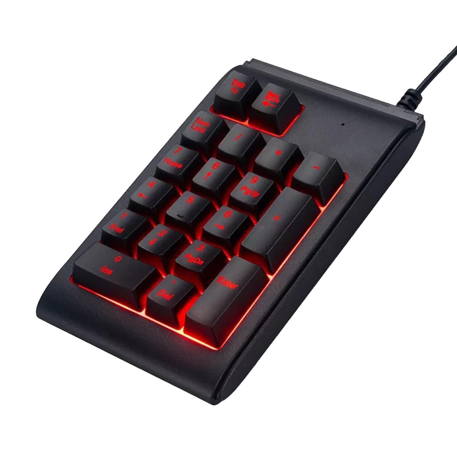 Portable Numeric Keypad 3 Colors Backlit Silent for Computer Laptop Notebook