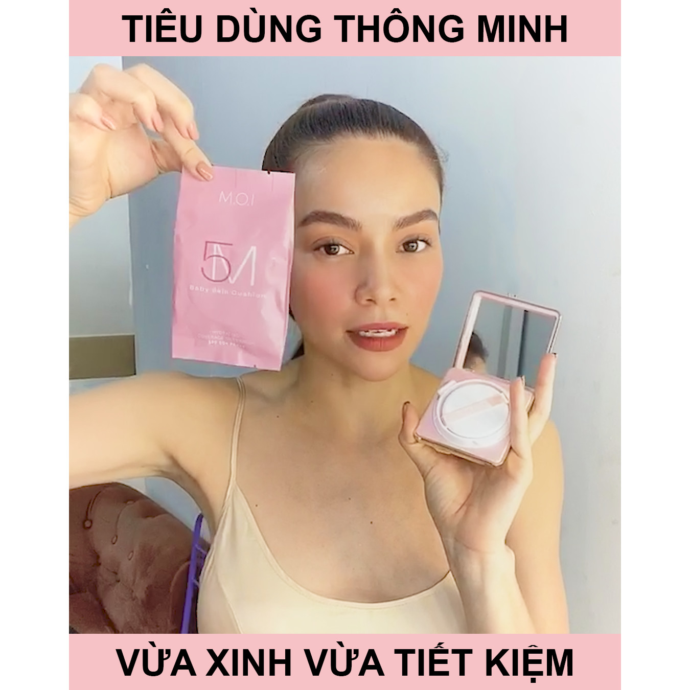 Phấn Nước M.O.I 5M BABY SKIN CUSHION Hồ Ngọc Hà TẶNG THÊM 01 lõi phấn (Hàng chính Hãng)