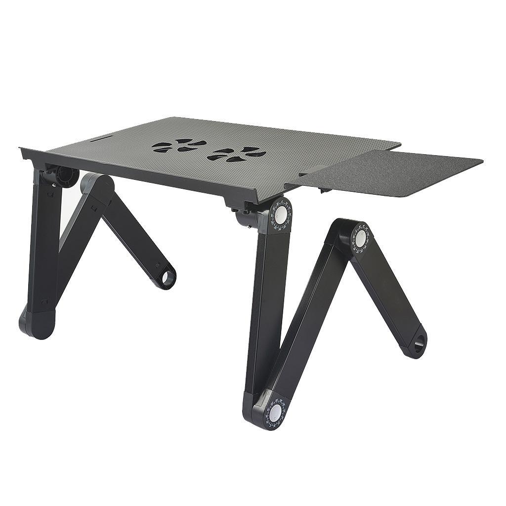 Adjustable Laptop Cooling Stand Lap Desk with Mouse Tray Ergonomic Height Angle Aluminum Alloy Desktop Tray Computer Riser Table Cooler Folding Holder