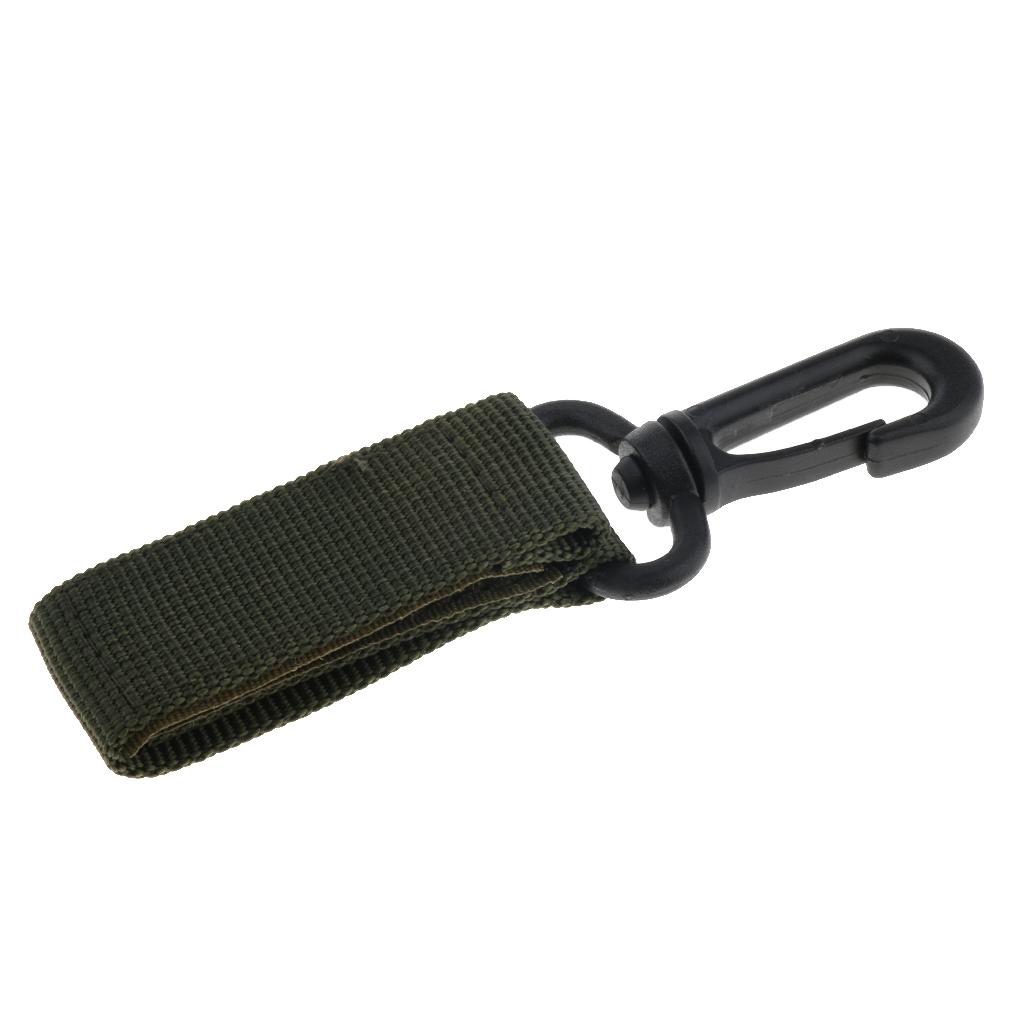 Nylon Key Hook Webbing Molle Buckle Hanging Belt Carabiner Clip Army Green
