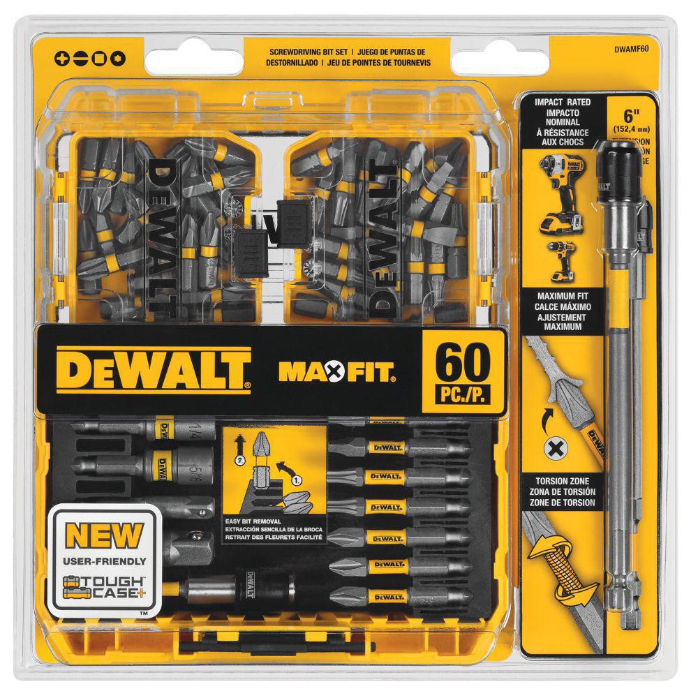 Bộ đầu vít Dewalt 60 chi tiết DWAMF60 MAXFIT Hàng USA, chịu lực siết lớn, chống kẹt máy