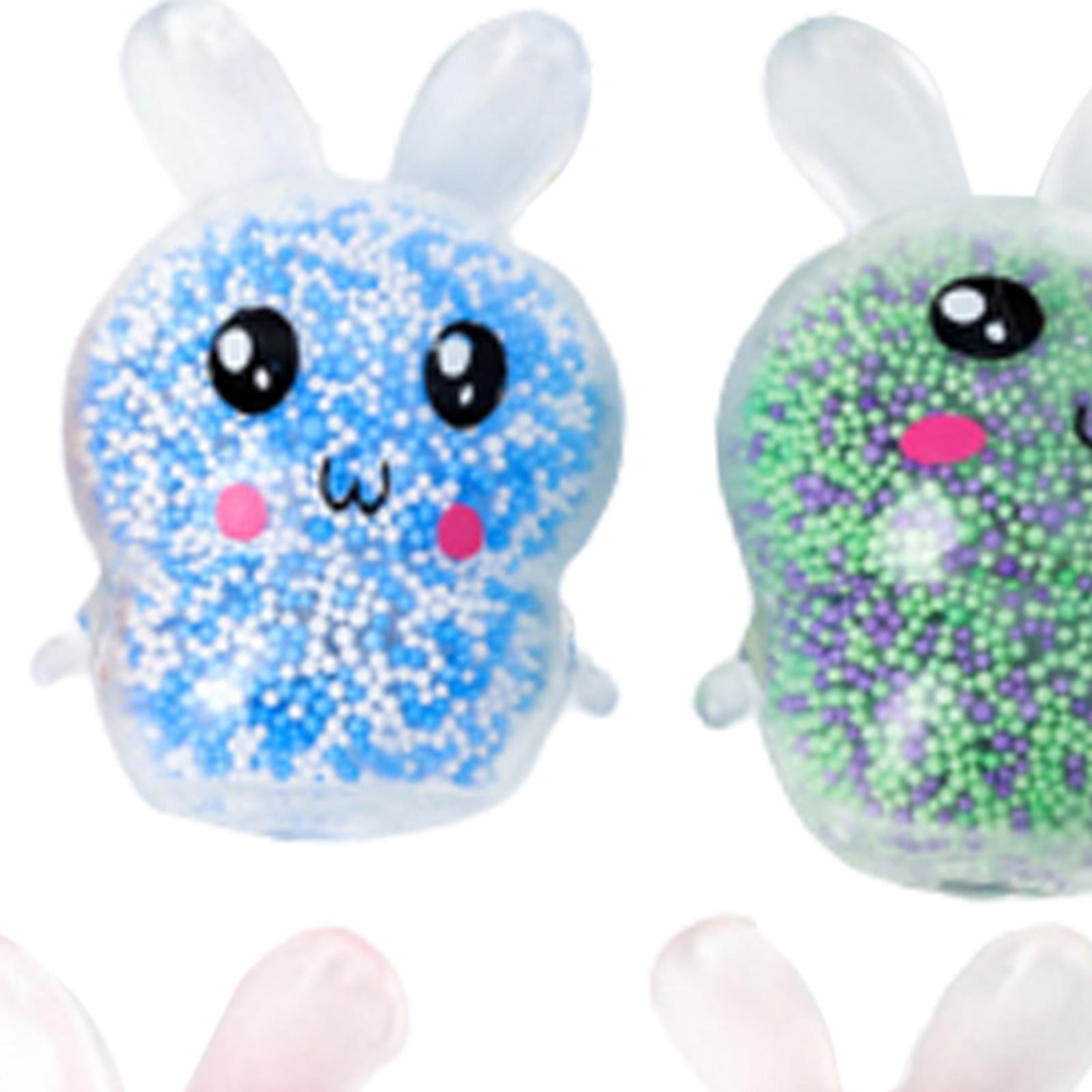 4x Easter Bunny Relaxing Toy with Night Light for Office Goodie Bag Filler
