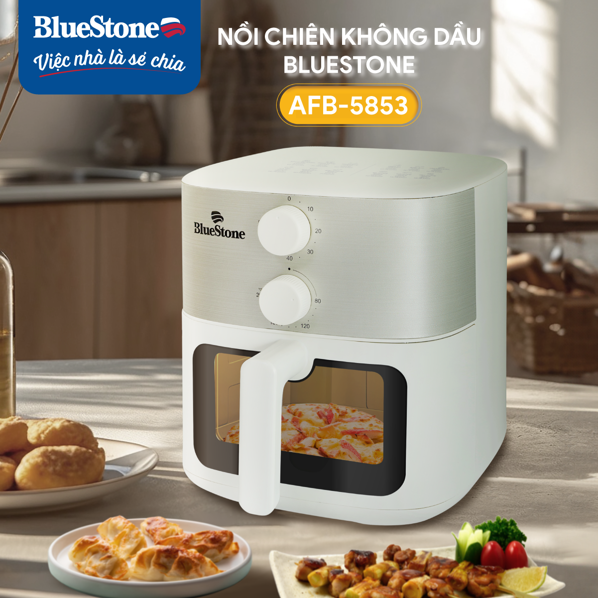Nồi Chiên Không Dầu BlueStone AFB-5853 7 Lít 1500W - Hàng Chính Hãng