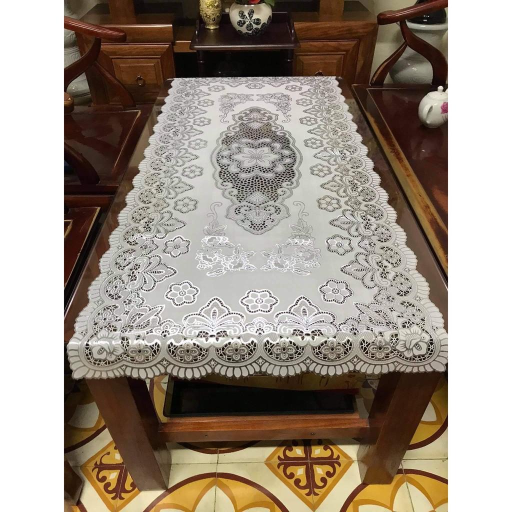 Khăn trải bàn ren hoa 50x110cm - HÀNG ĐẸP