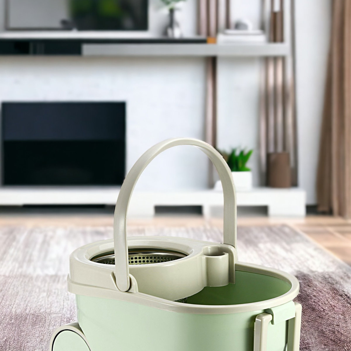 Bộ cây lau nhà cán Inox Bennix Thái Lan BN-888SM xoay 360 có bánh xe lớn