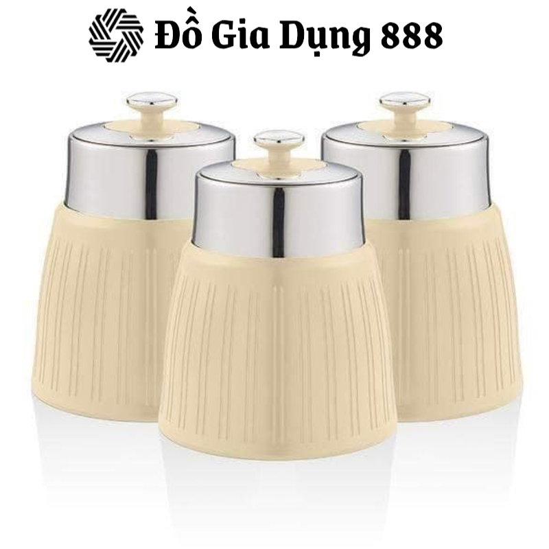 Set Hộp Swan Retro Màu Kem, Model 2021, Hộp Đựng Trà, Cà Phê Phong Cách Cổ Điển, Sang Trọng, Nhập Đức