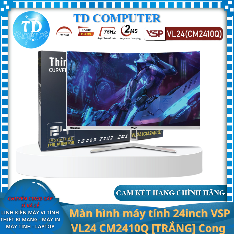 Màn hình máy tính 24inch VSP VL24 CM2410Q Cong R1800 - Hàng chính hãng TECH VISION phân phối